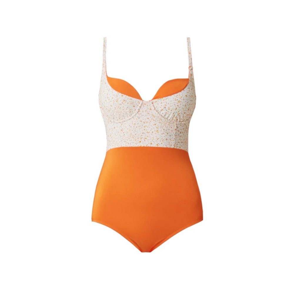 Qua Vino Orange and Cream Swimsuit